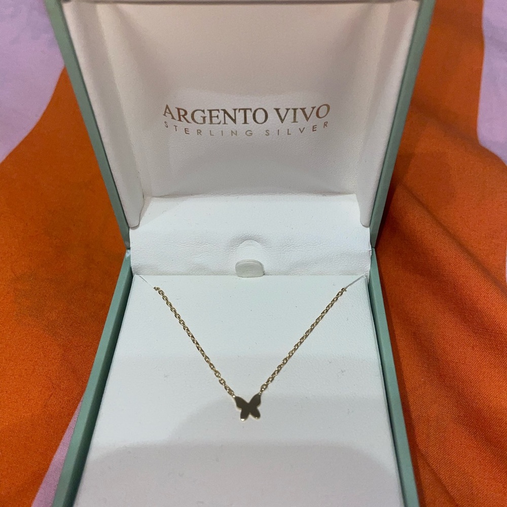 Argento Vivo Gold Butterfly Pendant Necklace
